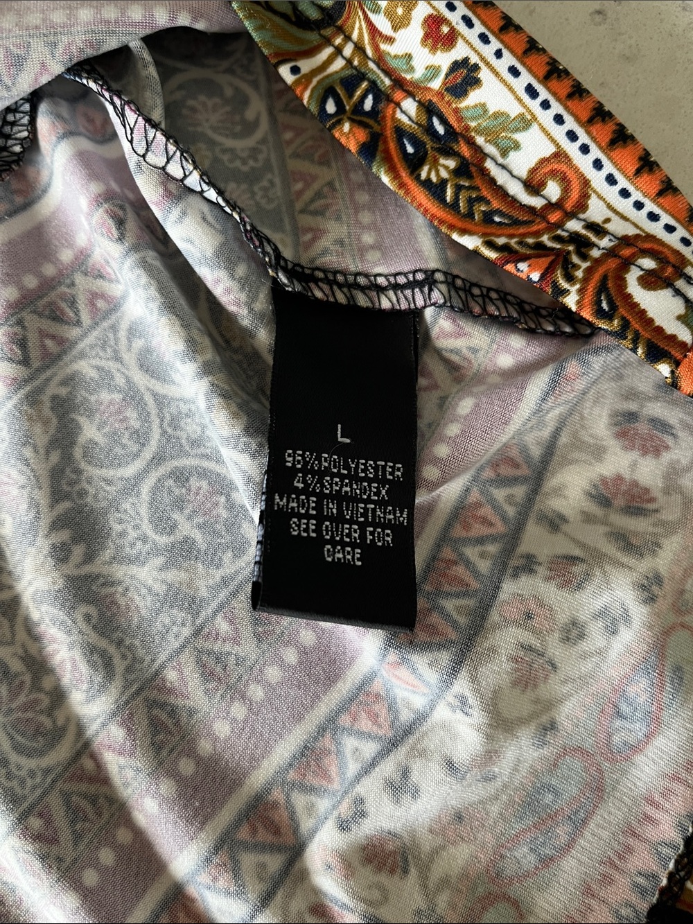 AB Studio Sleeveless Paisley Mini Dress in Orange, Green, Cream - Picture 3 of 6